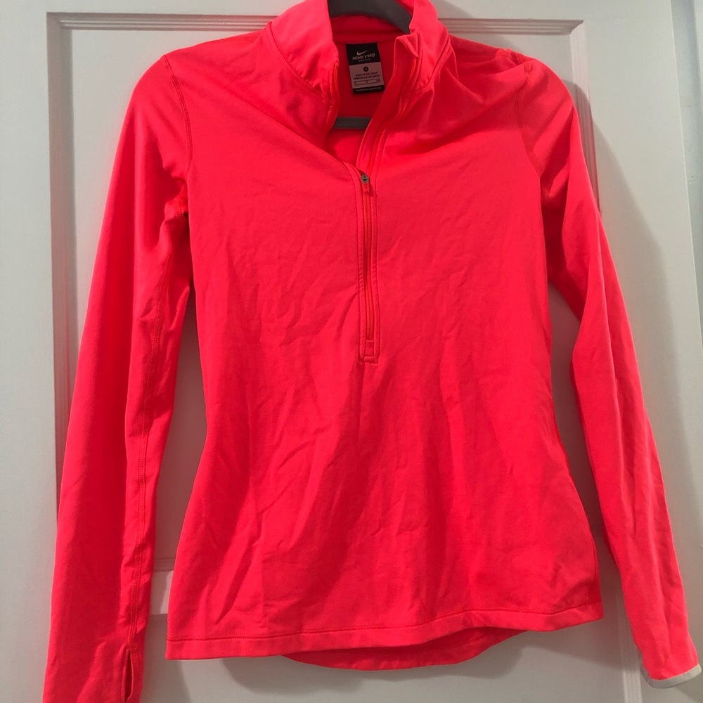 Nike pro Dri fit neon pink running long sleeve xs
